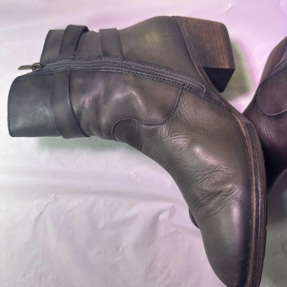 Pikolinos Dark Brown Leather Ankle Boots with Buckle - Picture 13 of 16